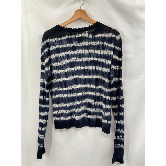 Helmut Lang navy tie dye cashmere distressed sweater - Picture 4 of 5